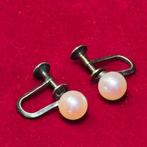 Mikimoto Cream Pearl Screw-Back Earrings - Picture 2 of 13